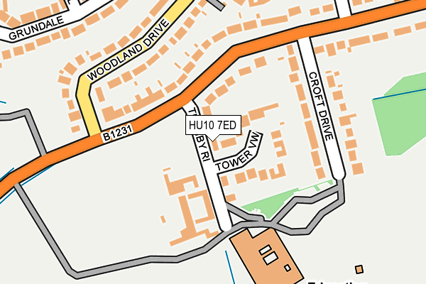 HU10 7ED map - OS OpenMap – Local (Ordnance Survey)