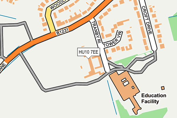 HU10 7EE map - OS OpenMap – Local (Ordnance Survey)