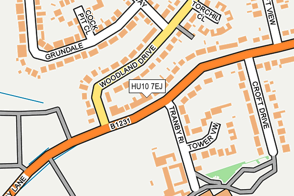 HU10 7EJ map - OS OpenMap – Local (Ordnance Survey)