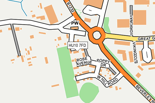 HU10 7FD map - OS OpenMap – Local (Ordnance Survey)