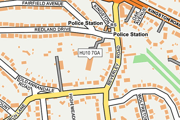 HU10 7GA map - OS OpenMap – Local (Ordnance Survey)