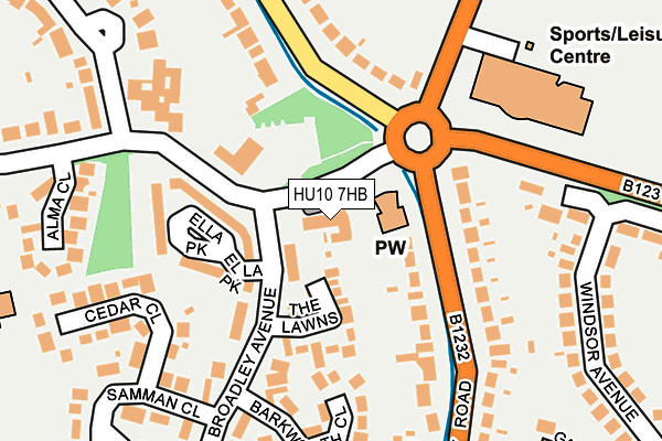 HU10 7HB map - OS OpenMap – Local (Ordnance Survey)