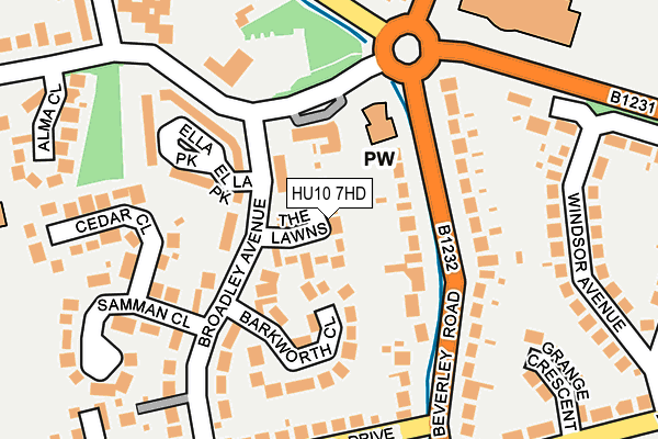 HU10 7HD map - OS OpenMap – Local (Ordnance Survey)