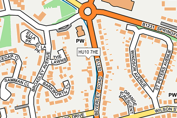 HU10 7HE map - OS OpenMap – Local (Ordnance Survey)