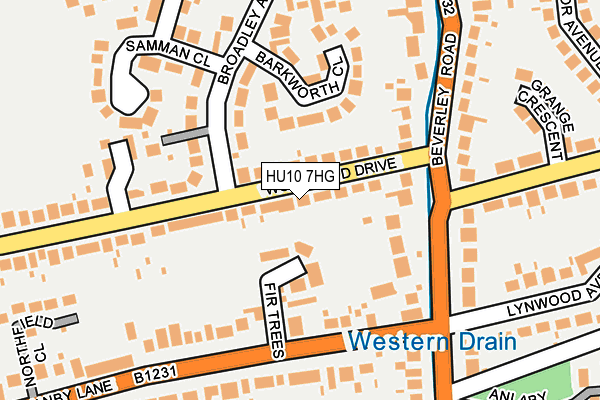 HU10 7HG map - OS OpenMap – Local (Ordnance Survey)