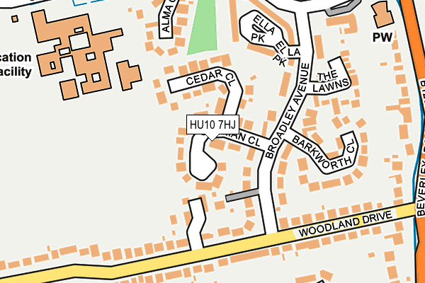 HU10 7HJ map - OS OpenMap – Local (Ordnance Survey)