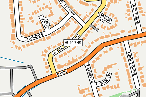 HU10 7HS map - OS OpenMap – Local (Ordnance Survey)