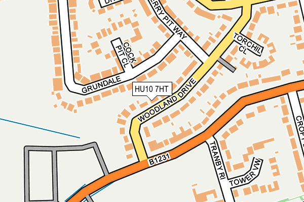 HU10 7HT map - OS OpenMap – Local (Ordnance Survey)