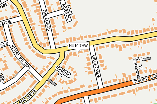 HU10 7HW map - OS OpenMap – Local (Ordnance Survey)