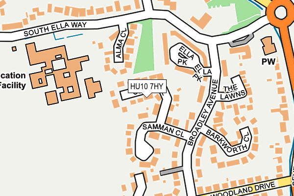 HU10 7HY map - OS OpenMap – Local (Ordnance Survey)