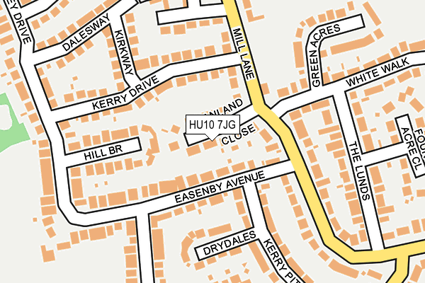 HU10 7JG map - OS OpenMap – Local (Ordnance Survey)
