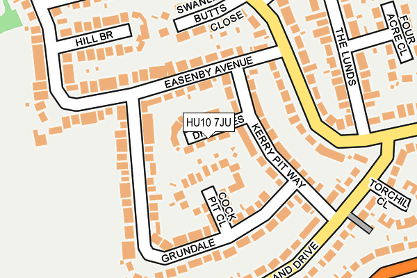 HU10 7JU map - OS OpenMap – Local (Ordnance Survey)