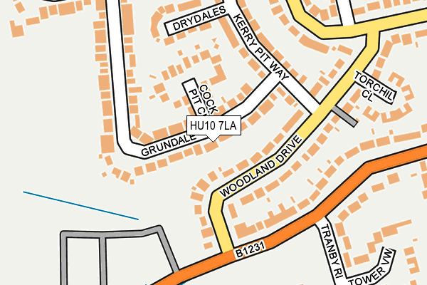 HU10 7LA map - OS OpenMap – Local (Ordnance Survey)