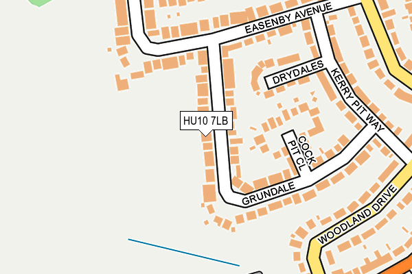 HU10 7LB map - OS OpenMap – Local (Ordnance Survey)