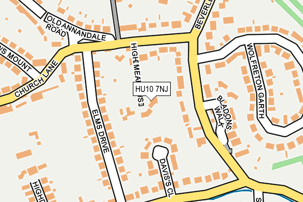 HU10 7NJ map - OS OpenMap – Local (Ordnance Survey)