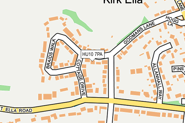 HU10 7PA map - OS OpenMap – Local (Ordnance Survey)