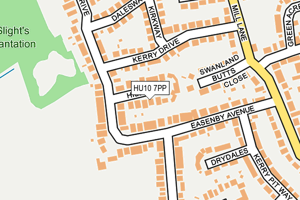HU10 7PP map - OS OpenMap – Local (Ordnance Survey)