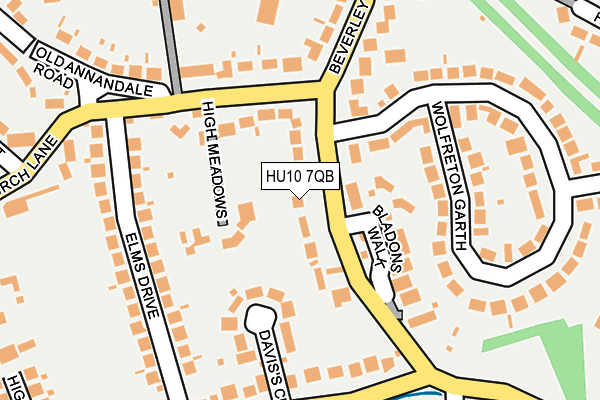 HU10 7QB map - OS OpenMap – Local (Ordnance Survey)