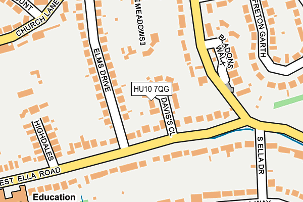 HU10 7QG map - OS OpenMap – Local (Ordnance Survey)
