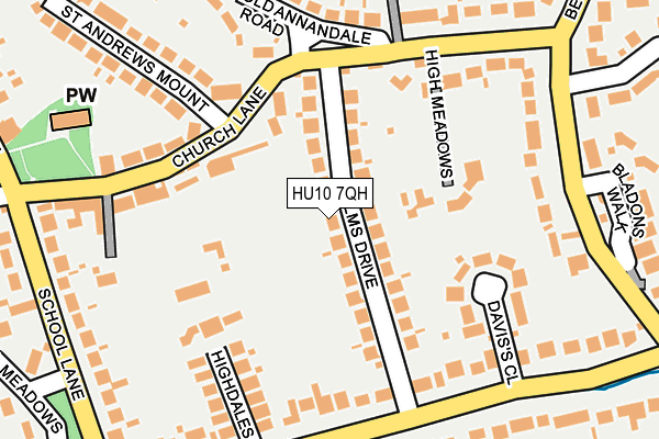 HU10 7QH map - OS OpenMap – Local (Ordnance Survey)