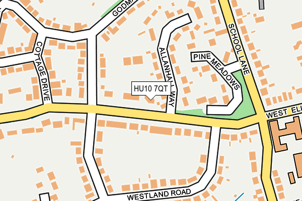 HU10 7QT map - OS OpenMap – Local (Ordnance Survey)