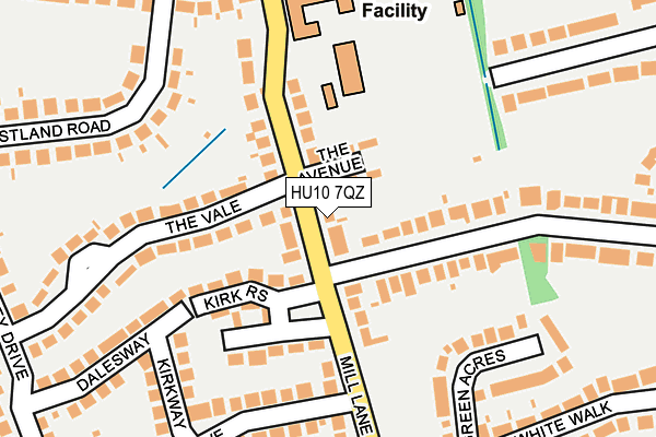 HU10 7QZ map - OS OpenMap – Local (Ordnance Survey)