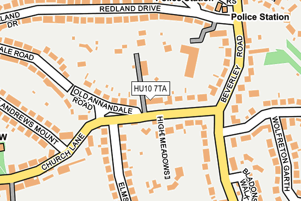 HU10 7TA map - OS OpenMap – Local (Ordnance Survey)