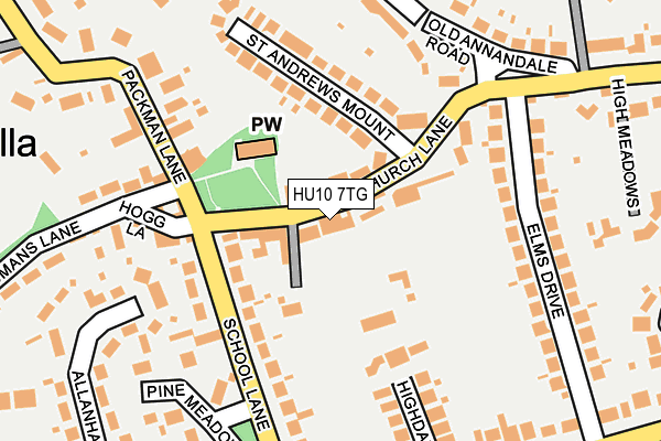 HU10 7TG map - OS OpenMap – Local (Ordnance Survey)