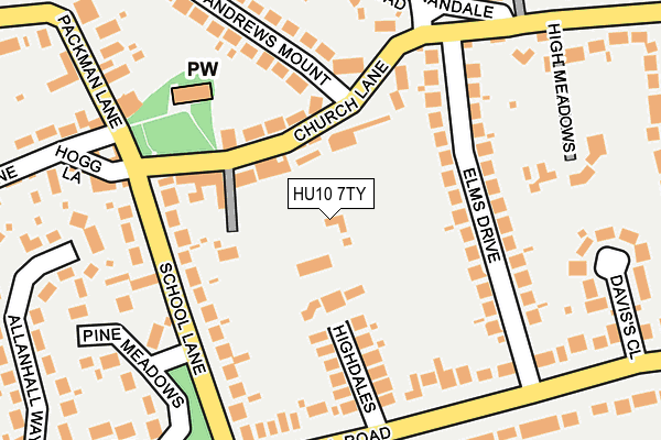 HU10 7TY map - OS OpenMap – Local (Ordnance Survey)