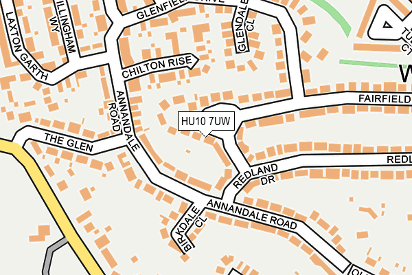 HU10 7UW map - OS OpenMap – Local (Ordnance Survey)