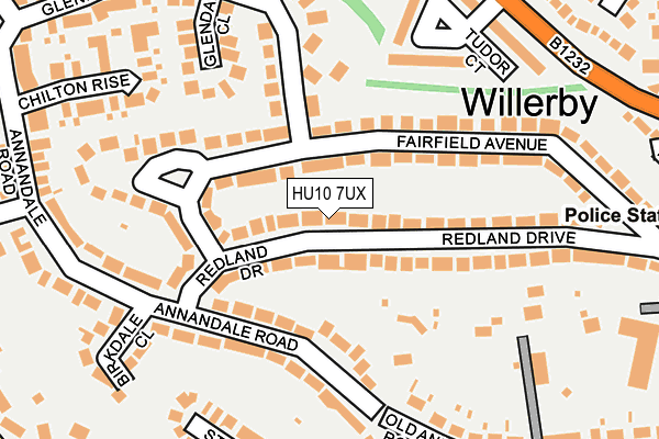 HU10 7UX map - OS OpenMap – Local (Ordnance Survey)