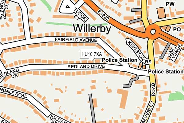 HU10 7XA map - OS OpenMap – Local (Ordnance Survey)
