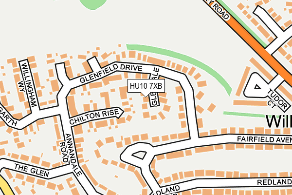 HU10 7XB map - OS OpenMap – Local (Ordnance Survey)