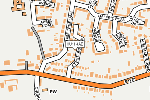 HU11 4AE map - OS OpenMap – Local (Ordnance Survey)
