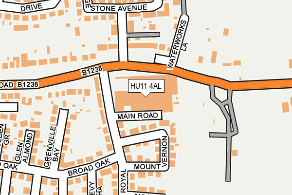 HU11 4AL map - OS OpenMap – Local (Ordnance Survey)