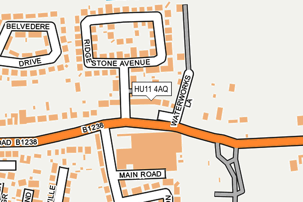 HU11 4AQ map - OS OpenMap – Local (Ordnance Survey)