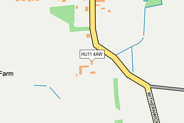 HU11 4AW map - OS OpenMap – Local (Ordnance Survey)