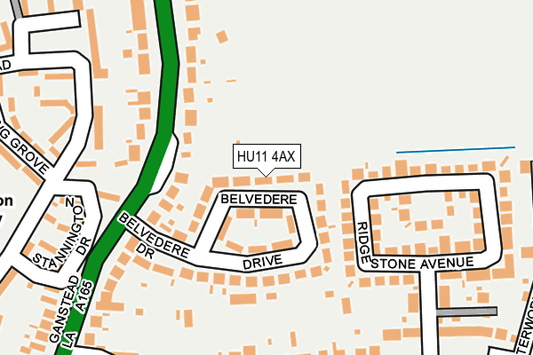 HU11 4AX map - OS OpenMap – Local (Ordnance Survey)