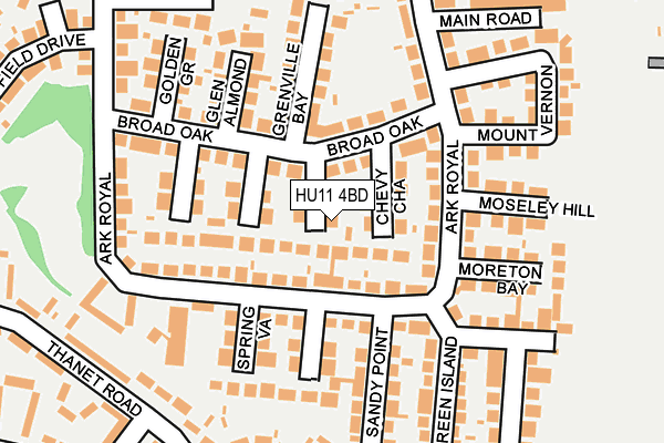 HU11 4BD map - OS OpenMap – Local (Ordnance Survey)