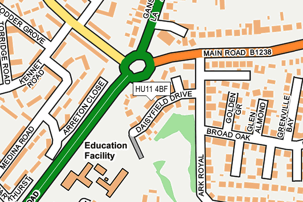 HU11 4BF map - OS OpenMap – Local (Ordnance Survey)