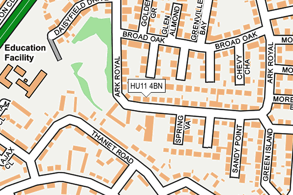 HU11 4BN map - OS OpenMap – Local (Ordnance Survey)
