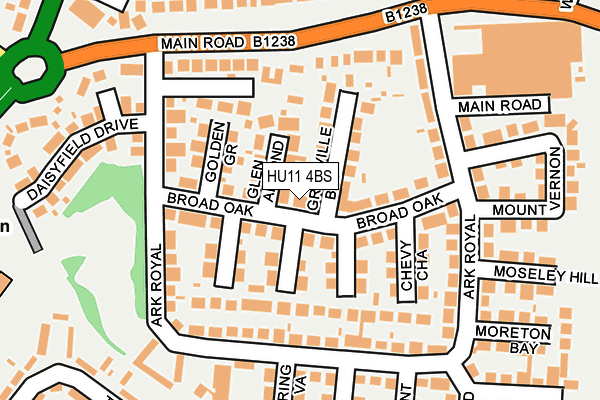 HU11 4BS map - OS OpenMap – Local (Ordnance Survey)