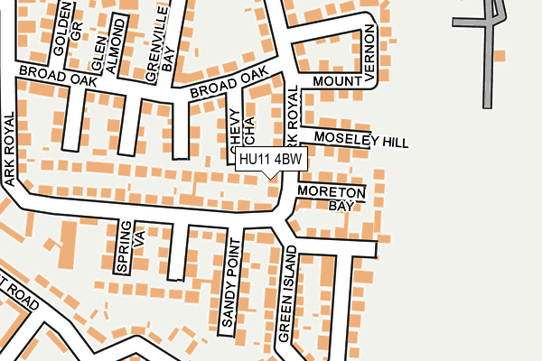 HU11 4BW map - OS OpenMap – Local (Ordnance Survey)