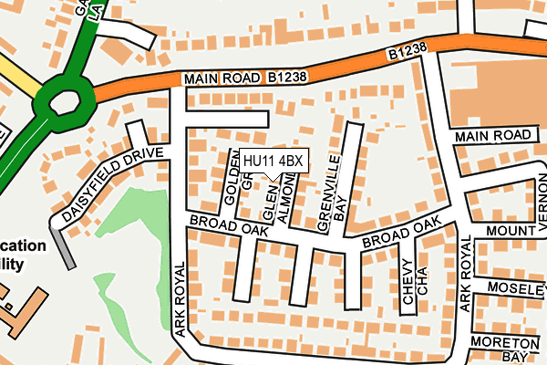 HU11 4BX map - OS OpenMap – Local (Ordnance Survey)