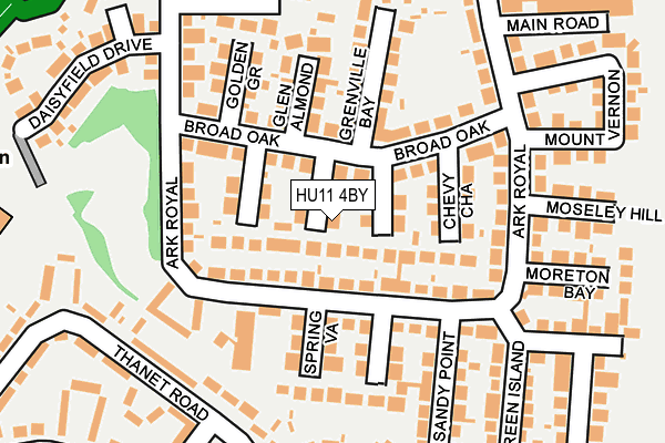 HU11 4BY map - OS OpenMap – Local (Ordnance Survey)