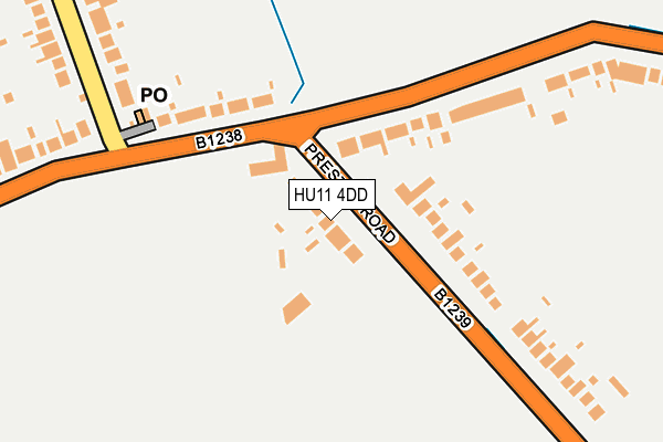 HU11 4DD map - OS OpenMap – Local (Ordnance Survey)