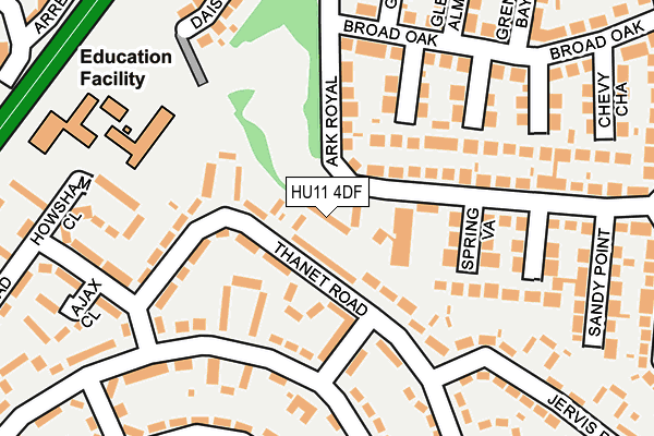 HU11 4DF map - OS OpenMap – Local (Ordnance Survey)