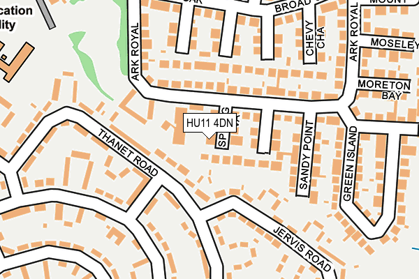 HU11 4DN map - OS OpenMap – Local (Ordnance Survey)