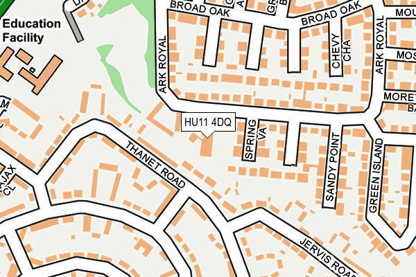 HU11 4DQ map - OS OpenMap – Local (Ordnance Survey)