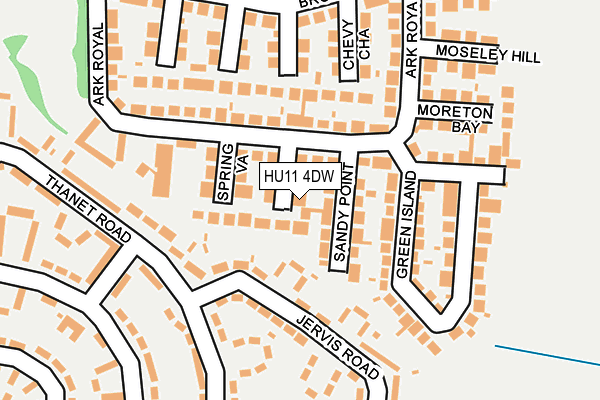 HU11 4DW map - OS OpenMap – Local (Ordnance Survey)